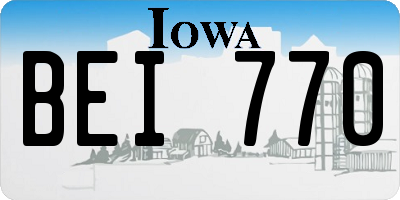 IA license plate BEI770