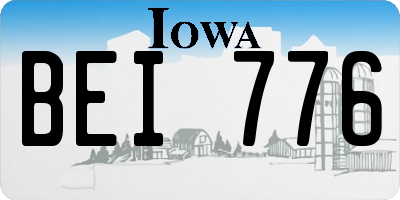 IA license plate BEI776