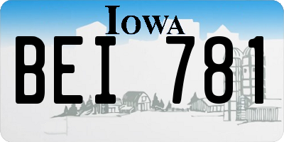 IA license plate BEI781