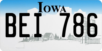IA license plate BEI786