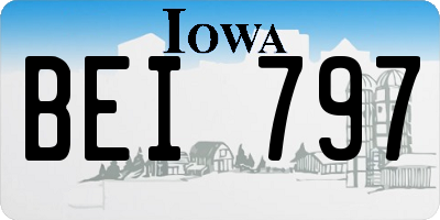 IA license plate BEI797