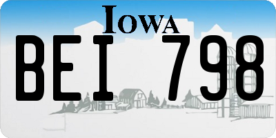 IA license plate BEI798