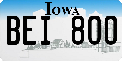 IA license plate BEI800