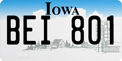 IA license plate BEI801