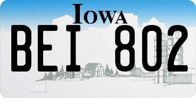 IA license plate BEI802