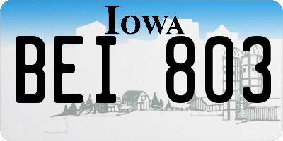 IA license plate BEI803