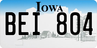 IA license plate BEI804