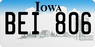 IA license plate BEI806