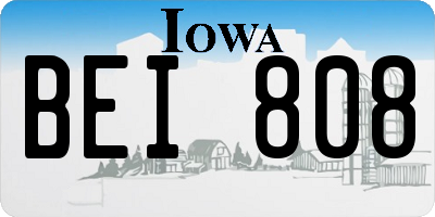 IA license plate BEI808