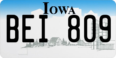 IA license plate BEI809