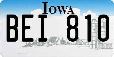 IA license plate BEI810