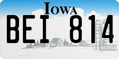 IA license plate BEI814