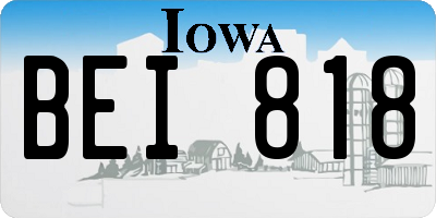 IA license plate BEI818