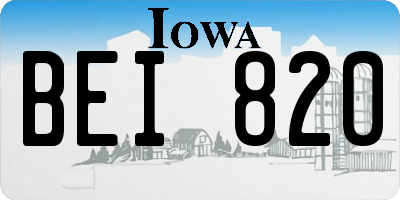 IA license plate BEI820