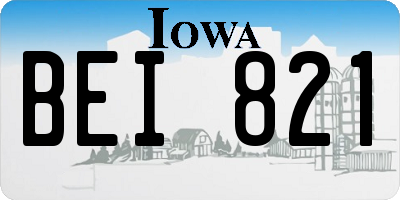 IA license plate BEI821