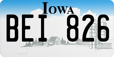 IA license plate BEI826