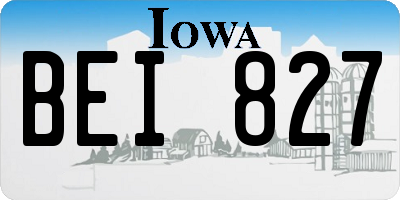 IA license plate BEI827