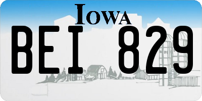 IA license plate BEI829