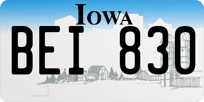 IA license plate BEI830