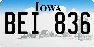 IA license plate BEI836