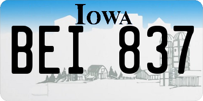 IA license plate BEI837