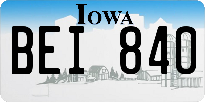 IA license plate BEI840