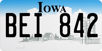 IA license plate BEI842