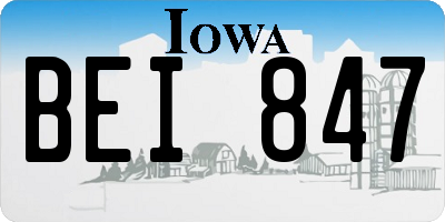 IA license plate BEI847