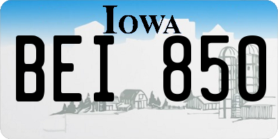 IA license plate BEI850