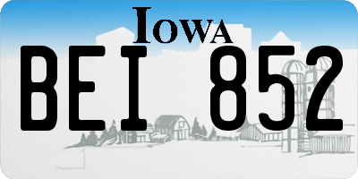 IA license plate BEI852