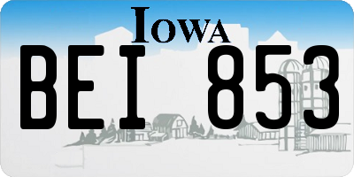 IA license plate BEI853