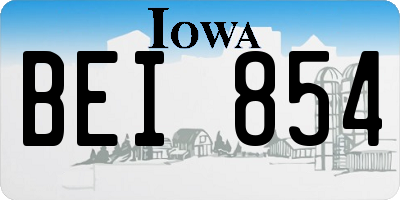 IA license plate BEI854