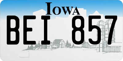 IA license plate BEI857