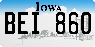 IA license plate BEI860