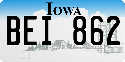 IA license plate BEI862