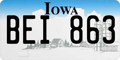 IA license plate BEI863