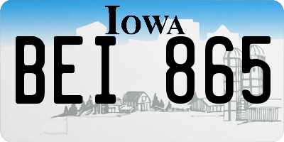 IA license plate BEI865