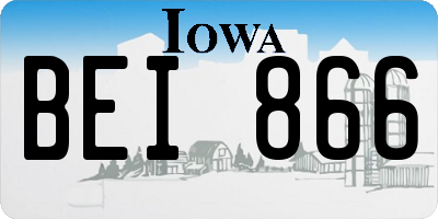 IA license plate BEI866