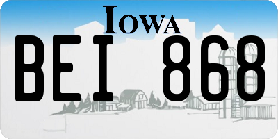 IA license plate BEI868