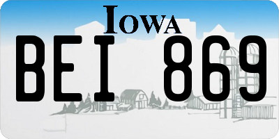 IA license plate BEI869