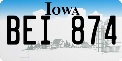 IA license plate BEI874