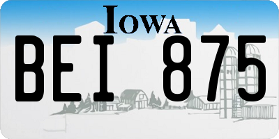 IA license plate BEI875