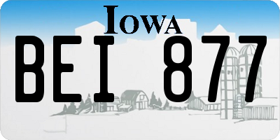 IA license plate BEI877