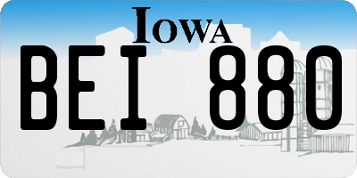IA license plate BEI880