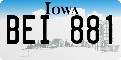 IA license plate BEI881