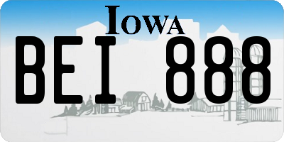 IA license plate BEI888