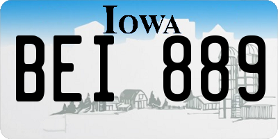 IA license plate BEI889