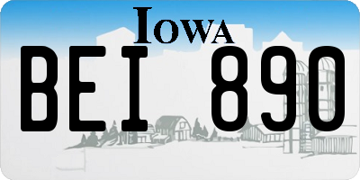 IA license plate BEI890