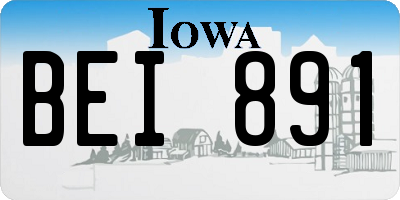 IA license plate BEI891