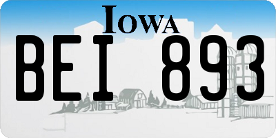 IA license plate BEI893